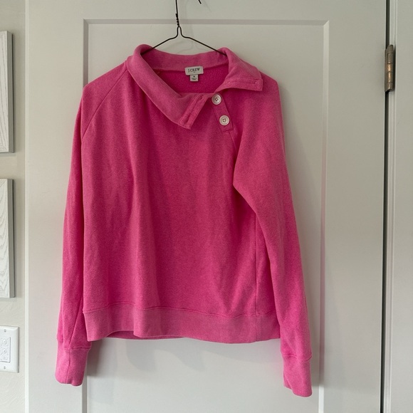 J.Crew Pink Pullover Sweatshirt in Cloudspun Fleece Size Small - Picture 2 of 9